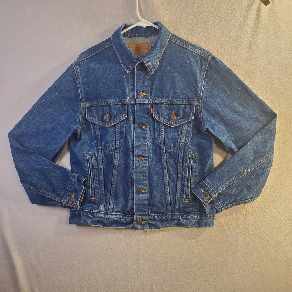 VTG 80's Levi's Type III 70506 0216 Blue Denim Trucker Jacket Sz 40 USA Made